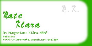 mate klara business card