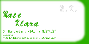 mate klara business card